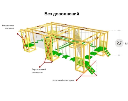 Детский веревочный парк 9 этапов (без страховки) оптом, фото 1