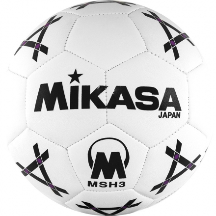 СЦ*Мяч гандб. &quot;MIKASA MSH 3&quot;, синт.кожа, р. 3, маш. сшивка, бело-черно-фиолет. оптом, фото 1