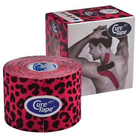 Тейп кинезиологический CureTape Art Leopard, 5 см x 5 м, арт. 163210, красно-черный оптом, фото 1