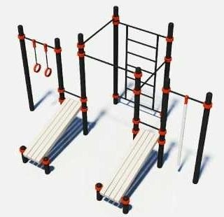 Миникомплекс для воркаута (стационарный с хомутами)  W-2.4.4-1  оптом, фото 4