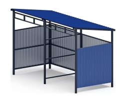 Навес контейнерной площадки для мусора (синий) (2 секции) МФ 55.02.03-03, фото 1 Навес контейнерной площадки для мусора (синий) (2 секции) МФ 55.02.03-03, фото 1