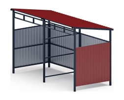 Навес контейнерной площадки для мусора (красный) (2 секции) МФ 55.02.03-04, фото 1 Навес контейнерной площадки для мусора (красный) (2 секции) МФ 55.02.03-04, фото 1