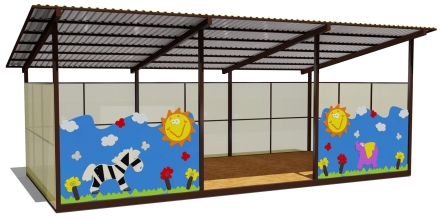 Теневой навес одинарный 4х8 м 19204 для уличной площадки оптом, фото 1