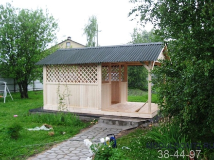 Деревянная беседка №10 3х2,5м с террасой 2х2,5м оптом, фото 1