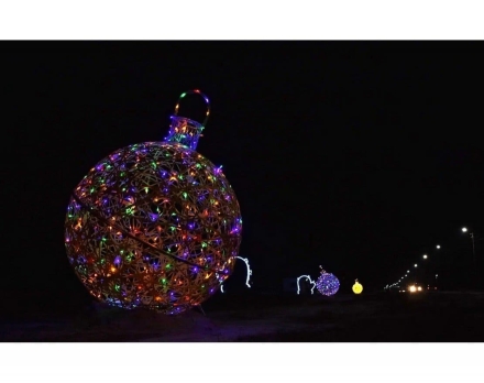 Светящаяся фигура Ёлочная игрушка на раме (диаметр 1,5 м) оптом, фото 5