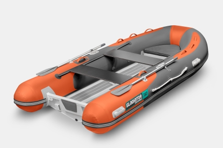 Gladiator RIB 380 AL Оранжево-темносерый моторная лодка ПВХ Жесткое дно (морской алюминий), киль оптом, фото 2