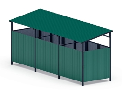 Навес контейнерной площадки для мусора (3 секции) МФ 55.02.02.3-01, фото 2 Навес контейнерной площадки для мусора (3 секции) МФ 55.02.02.3-01, фото 2