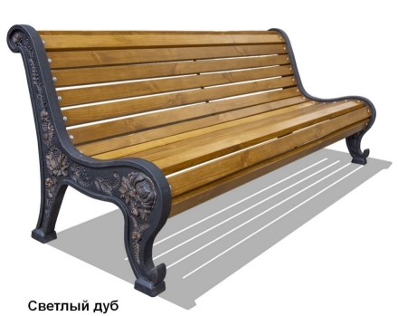 Скамейка чугунная Новый парк, Сосна 2,0 м оптом, фото 5