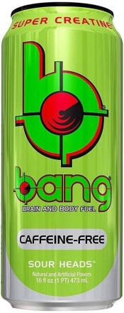 Энергетический напиток &quot;БЭНГ&quot; без кофеина, Яблоко VPX BANG 473мл &quot;Caffeine Free&quot; Sour Heads  оптом, фото 1
