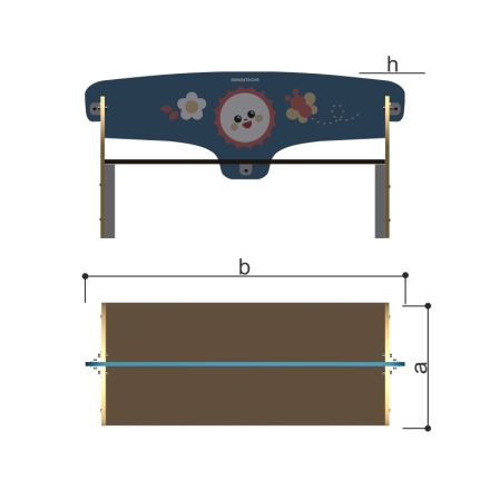 Детская скамья Romana 302.18.00-02 двусторонняя для игровой площадки оптом, фото 3