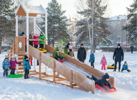Зимняя горка "IgraGrad Snow Fox", скат 5 м без ограждения  оптом, фото 7