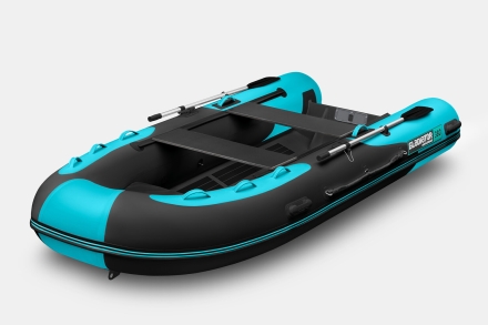 Gladiator RIB 380 AL Черно-бирюзовый моторная лодка ПВХ Жесткое дно (морской алюминий), киль оптом, фото 1