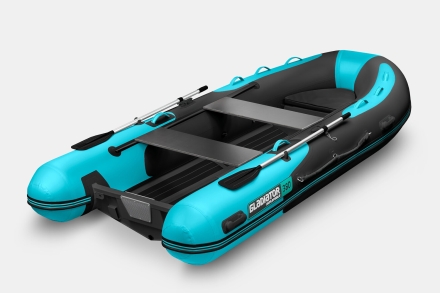 Gladiator RIB 380 AL Черно-бирюзовый моторная лодка ПВХ Жесткое дно (морской алюминий), киль оптом, фото 2
