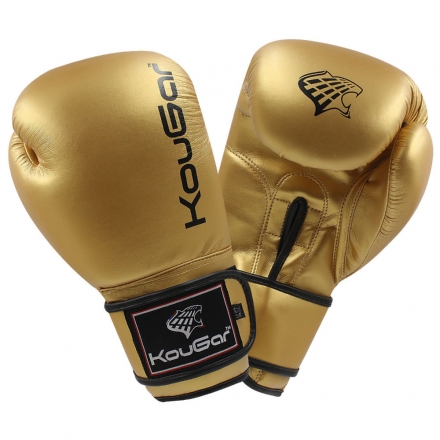 Перчатки боксерские KouGar KO600-14, 14oz, золото оптом, фото 1