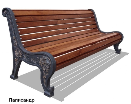 Скамейка чугунная Новый парк, Сосна 2,5 м оптом, фото 3