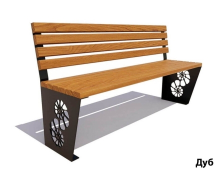 Парковая скамейка Ракушка, Лиственница (без подлокотников) 2,5 м оптом, фото 4
