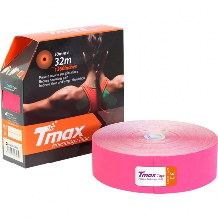 Тейп кинезиологический Tmax 32m Extra Sticky Pink (5 см x 32 м), арт. 423235, розовый оптом, фото 1