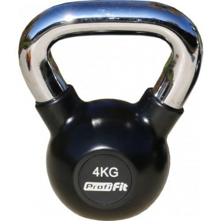Гиря обрезиненная с хромированной ручкой PROFI-FIT, 4 кг оптом, фото 1