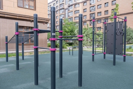 Рукоход двухсекционный с подъёмом и 3 турника оптом, фото 3