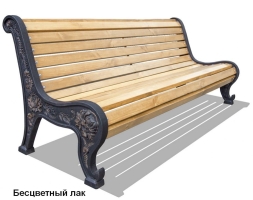 Скамейка чугунная Новый парк, Сосна 3,0 м, фото 1