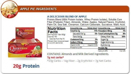 Батончик Quest Nutrition QuestBar Apple pie (Яблочный пирог) 12 шт оптом, фото 3