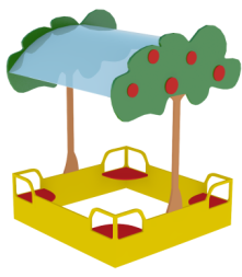 Песочница Яблоня СКИ 116 с крышей для детской площадки