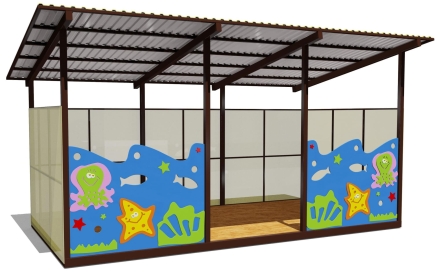 Теневой навес одинарный 3х6 м 19111 для уличной площадки оптом, фото 1