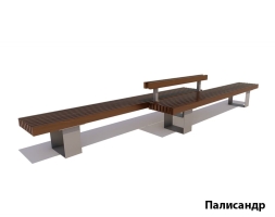 Скамейка Ростов Дабл Лиственница 3 м (2 секции по 2 м), фото 1