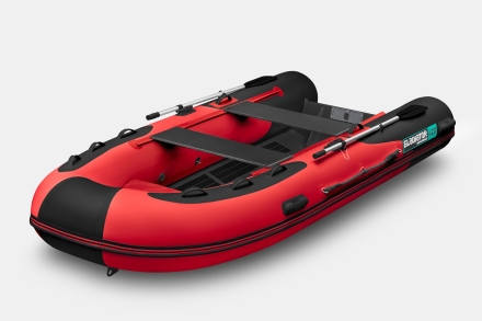 Gladiator RIB 420 AL Красно-черный моторная лодка ПВХ Жесткое дно (морской алюминий), киль оптом, фото 1