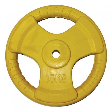 Диск обрезиненный ZSO цветной 3 HANDLE D-26, 15 кг оптом, фото 1