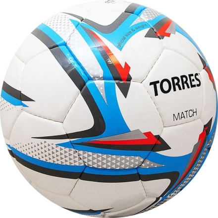 Мяч футбольный &quot;TORRES Match&quot;, р.4, 32 панели. PU, бело-серебряно-голубой  оптом, фото 2