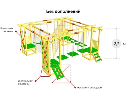 Детский веревочный парк 5 этапов (без страховки) оптом, фото 1
