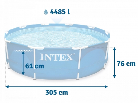 Каркасный бассейн Intex 28200 из металлического каркаса 305х76 см оптом, фото 2