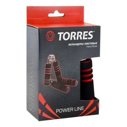 Эспандер кистевой &quot;TORRES&quot;, пара, металлическая пружина, мягкие ручки, цвет черно-красный оптом, фото 2
