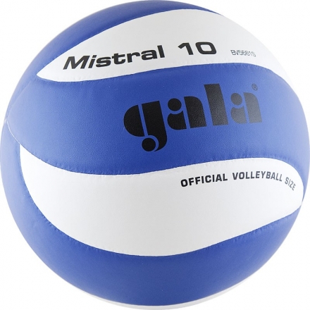 Мяч вол. &quot;GALA Mistral 10&quot; арт. BV5661S, р. 5, синт. кожа ПУ, клееный, бут. камера, бело-синий оптом, фото 1
