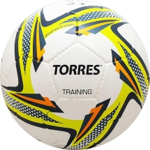 Мяч футбольный "TORRES Training", р.5, 32 панели. PU, бело-зеленый-серый Мяч футбольный "TORRES Training", р.5, 32 панели. PU, бело-зеленый-серый
