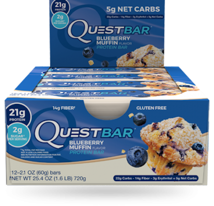 Батончики QuestBar Blueberry Muffin (12 батончиков) оптом, фото 1