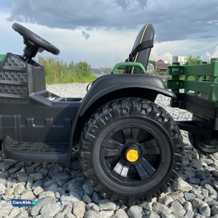 Электромобиль трактор с прицепом BDM0925 TR777 зеленый оптом, фото 12