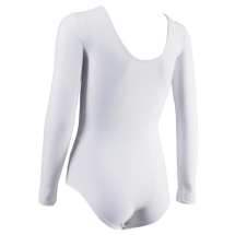 Купальник гимнастический с длинным рукавом, полиамид белый 142п/а (36, 38, 40, 42)