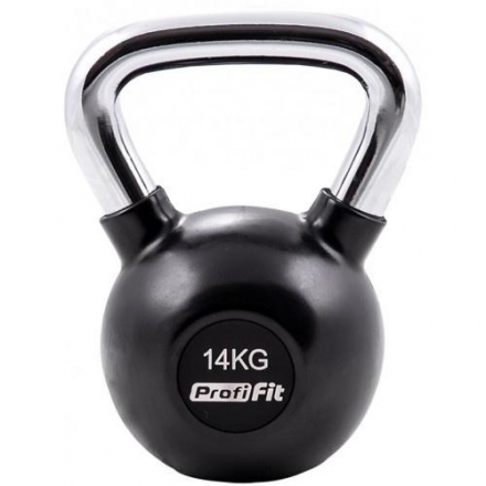 Гиря обрезиненная с хромированной ручкой PROFI-FIT, 14 кг оптом, фото 1
