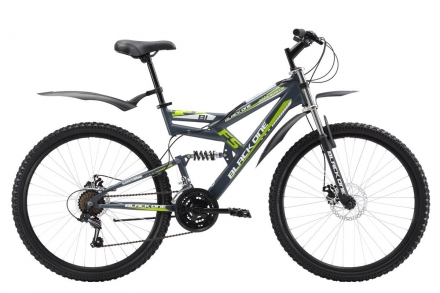 Велосипед Black One Hooligan FS 26 D серо-зеленый 18&quot; оптом, фото 1