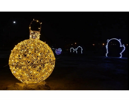 Светящаяся фигура Ёлочная игрушка на раме (диаметр 1 м) оптом, фото 4