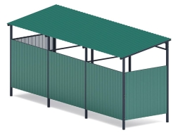 Навес контейнерной площадки для мусора (3 секции) МФ 55.02.03.3-01, фото 2 Навес контейнерной площадки для мусора (3 секции) МФ 55.02.03.3-01, фото 2