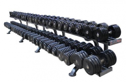 Обрезиненный гантельный ряд «Profigym» от 6 до 66 кг с шагом 2,5 кг ГП-011 оптом, фото 1