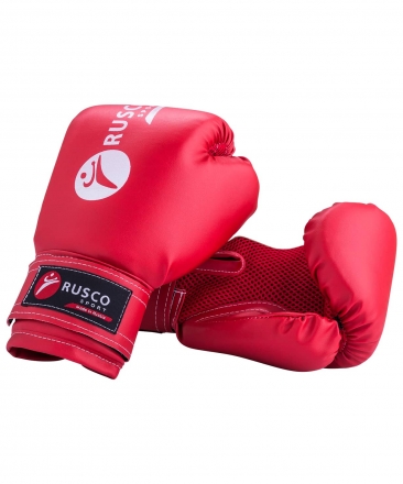 Перчатки боксерские Rusco 8oz, к/з, красные оптом, фото 2