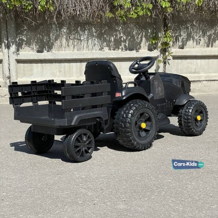 Электромобиль трактор с прицепом BDM0925 TR777 черный оптом, фото 5