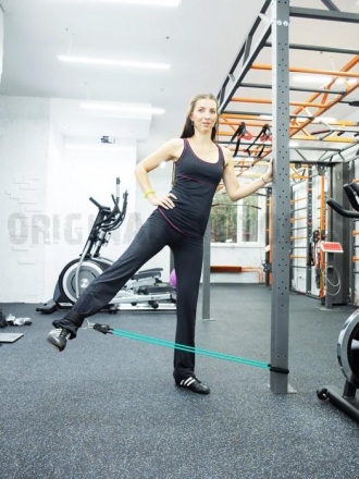 Эспандер трубчатый TOTAL BODY (латекс) ярко-зеленый 9 кг оптом, фото 7