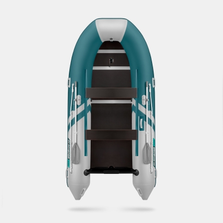 GLADIATOR B 370 LIGHT B Морской зеленый-белый моторная лодка ПВХ Фанерный пайол оптом, фото 3