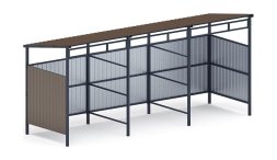 Навес контейнерной площадки для мусора (3 секции) МФ 55.02.03.3-02, фото 1 Навес контейнерной площадки для мусора (3 секции) МФ 55.02.03.3-02, фото 1