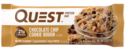 Батончик Quest Nutrition Quest Protein Bar Chocolate Chip Cookie Dough (Печенье с кусочками шоколада),12 шт оптом, фото 2